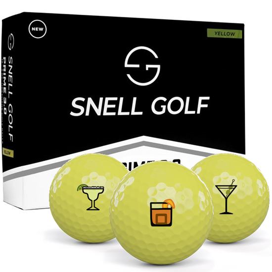 Snell Golf Prime 3.0 Yellow Drinks Pack 1 Icon Golf Balls