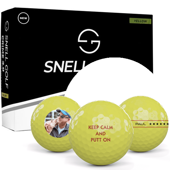 Snell Golf Prime 3.0 Yellow Personalized Golf Balls