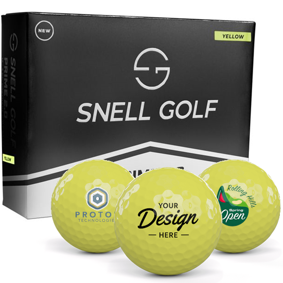 Snell Golf Prime 2.0 Yellow 12 Dozen Custom Golf Balls