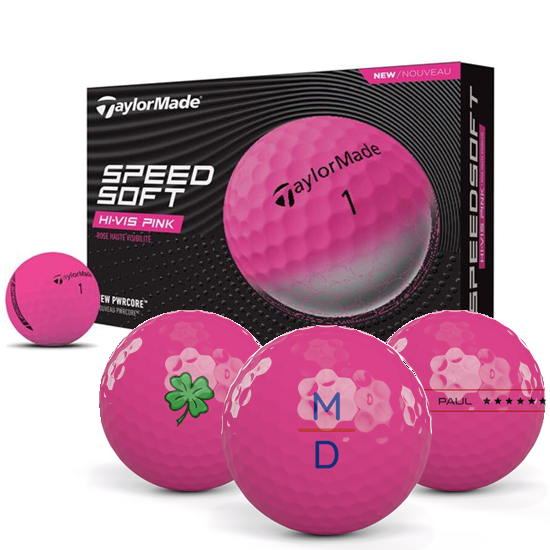 TaylorMade SpeedSoft Pink Monogram Golf Balls