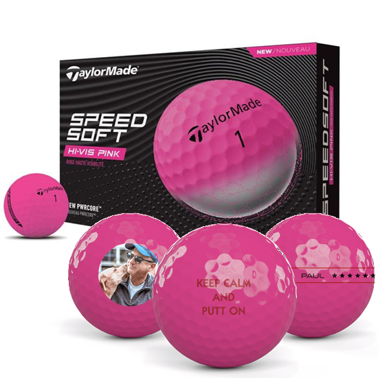 TaylorMade SpeedSoft Pink Personalized Golf Balls