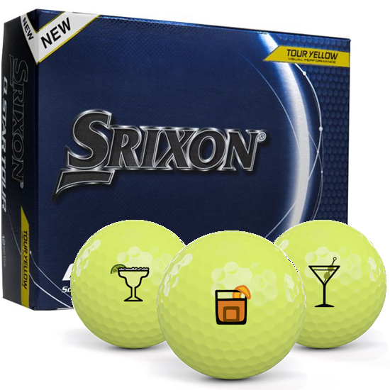 Srixon Q-Star Tour 5 Yellow Drinks Pack 1 Icon Golf Balls