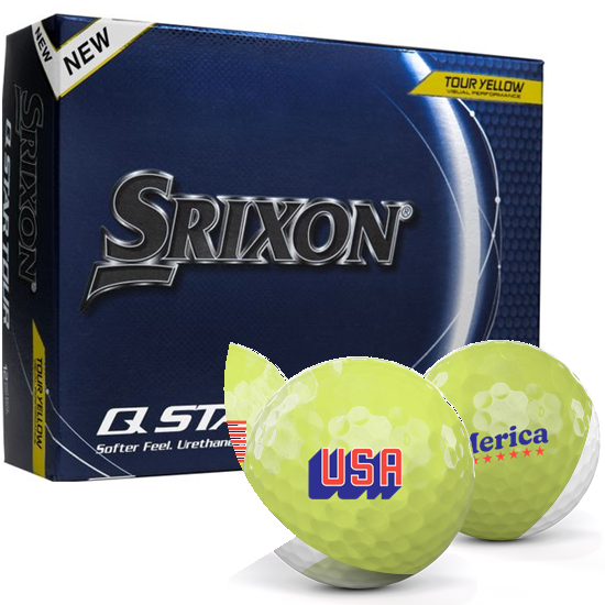 Srixon Q-Star Tour 5 Yellow USA Pack 1 Icon Golf Balls