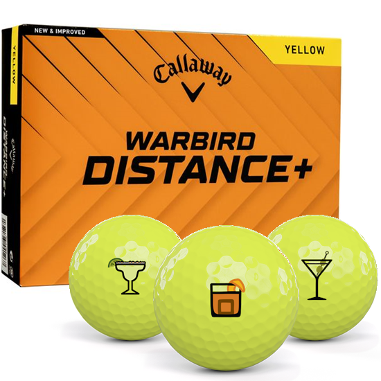 Callaway Golf Warbird Distance+ Yellow Drinks Pack 1 Icon Golf Balls