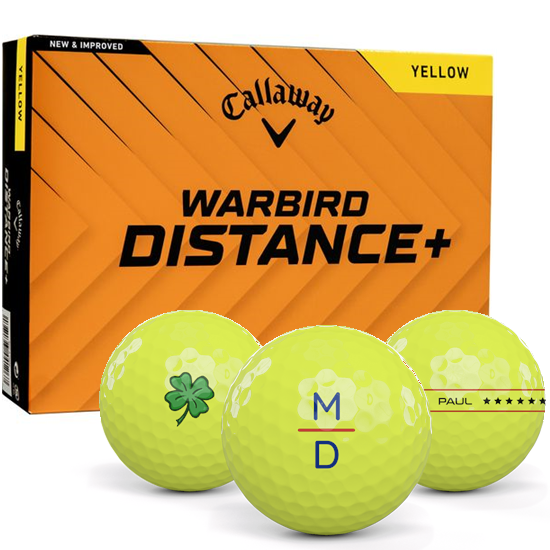 Callaway Warbird Distance+ Yellow Monogram Golf Balls