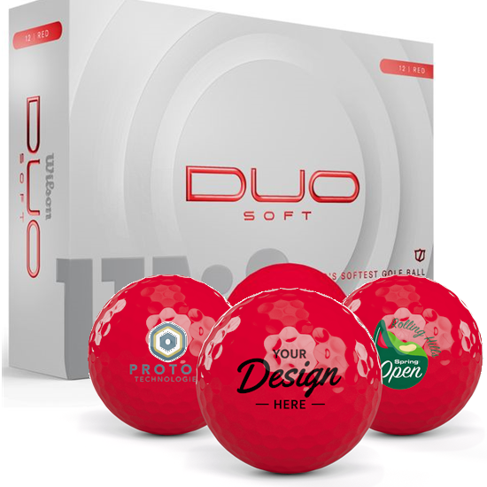 Wilson Duo Soft Red 12 Dozen Custom Golf Balls