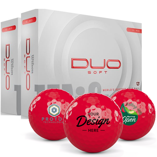 Wilson Duo Soft Red 12 Dozen Custom Golf Balls - Double Dozen