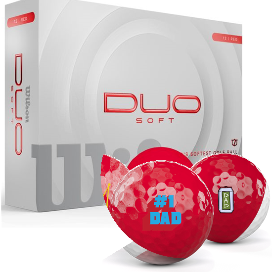 Wilson Duo Soft Red Dad Pack 1 Icon Golf Balls