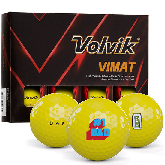 Volvik Vimat Matte Yellow Dad Pack 1 Icon Golf Balls