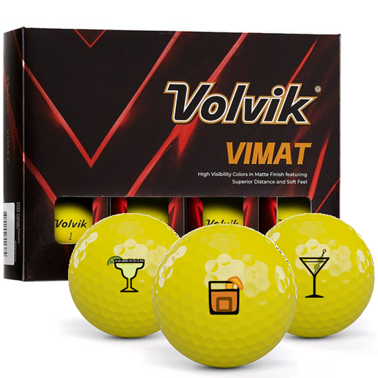 Volvik Vimat Matte Yellow Drinks Pack 1 Icon Golf Balls