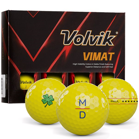 Volvik Vimat Matte Yellow Monogram Golf Balls