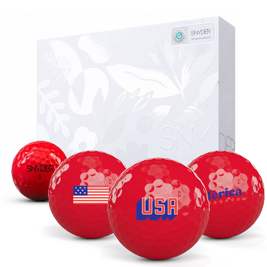 SNYDER Golf Tour Neon Red USA Pack 1 Icon Golf Balls