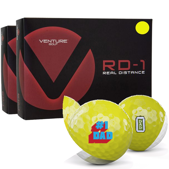Venture Golf RD-1 Yellow Dad Pack 1 Icon Golf Balls - 2 Pack