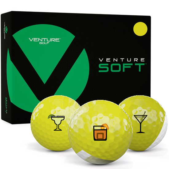 Venture Golf Soft Yellow Drinks Pack 1 Icon Golf Balls