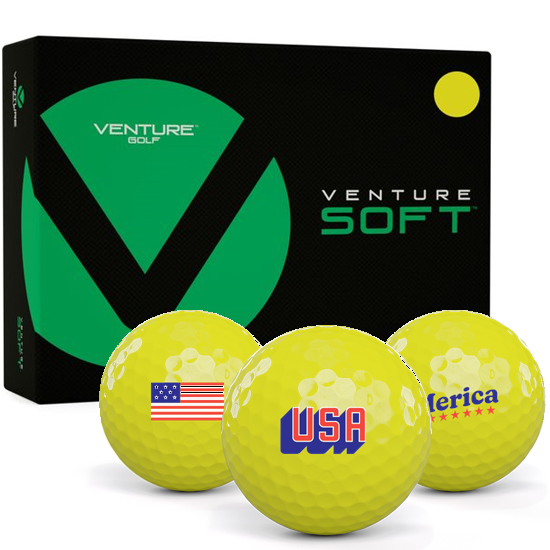 Venture Golf Soft Yellow USA Pack 1 Icon Golf Balls