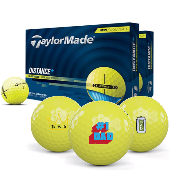 TaylorMade Distance+ Yellow Double Dozen Dad Pack 1 Icon Golf Balls