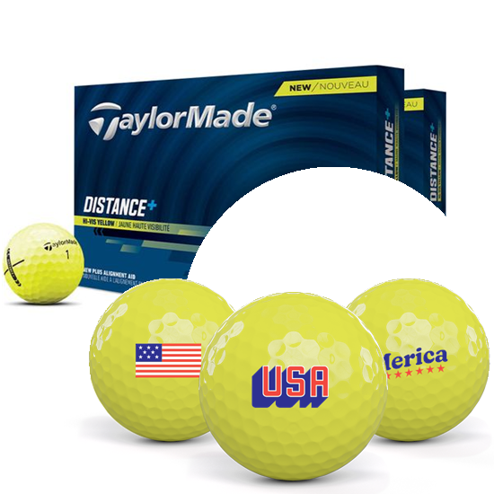 TaylorMade Distance+ Yellow Double Dozen USA Pack 1 Icon Golf Balls