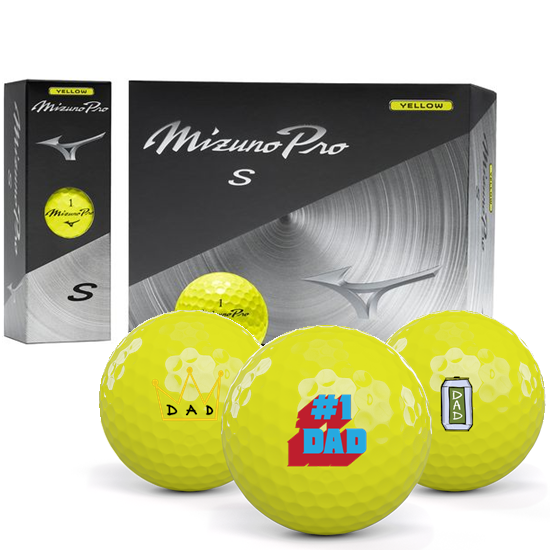 Mizuno Pro S Yellow Dad Pack 1 Icon Golf Balls - 2025 Model