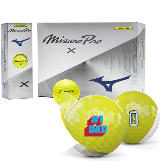 Mizuno Pro X Yellow Dad Pack 1 Icon Golf Balls - 2025 Model