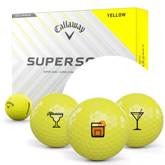 Callaway Golf Supersoft Yellow Drinks Pack 1 Icon Golf Balls