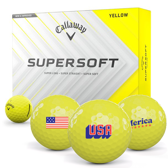 Callaway Golf Supersoft Yellow USA Pack 1 Icon Golf Balls