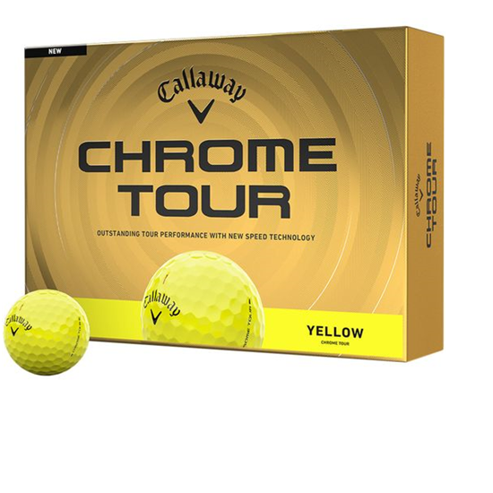 Callaway Golf Chrome Tour Yellow Personalized Golf Balls - 2026 Model