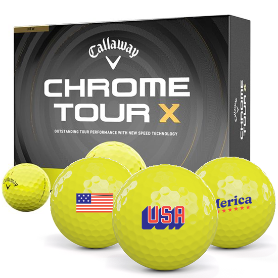 Callaway Golf Chrome Tour X Yellow USA Pack 1 Icon Golf Balls - 2026 Model