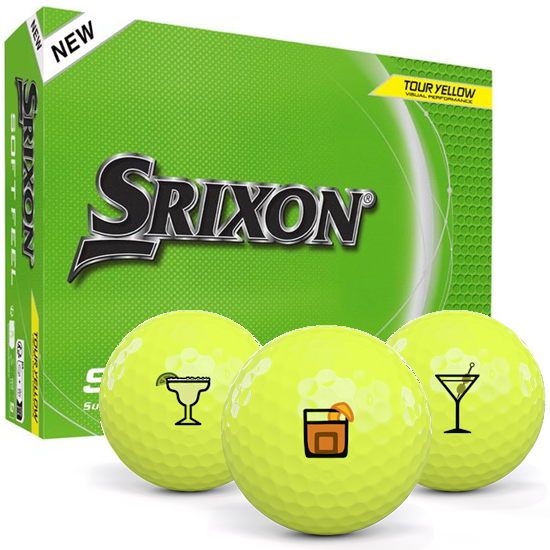 Srixon Soft Feel 14 Yellow Drinks Pack 1 Icon Golf Balls - 2025 Model