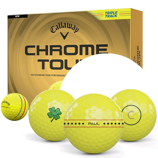 Callaway Golf Chrome Tour Triple Track Yellow Align XL Golf Balls - 2026 Model