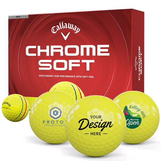 Callaway Golf Chrome Soft Yellow Triple Track 12 Dozen Custom Golf Balls - 2026 Model