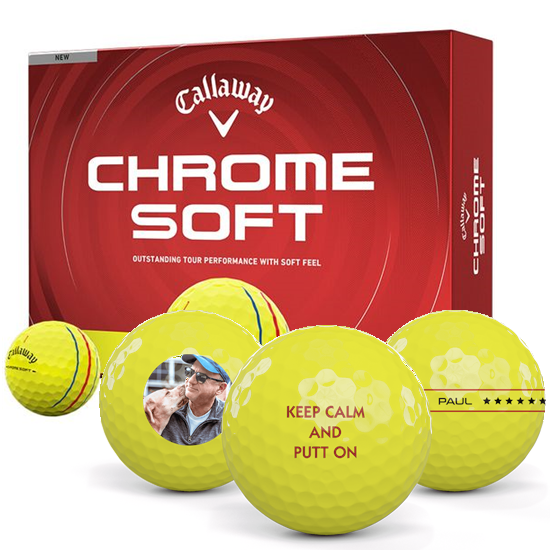 Callaway Golf Chrome Soft Yellow Triple Track Personalized Golf Balls - 2026 Model