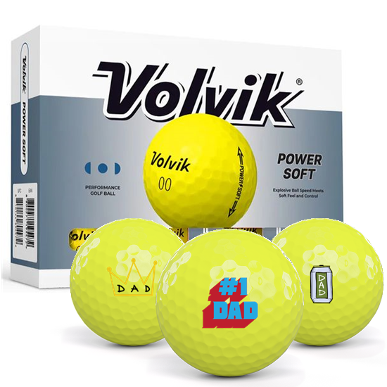 Volvik Power Soft Yellow Dad Pack 1 Icon Golf Balls - 2026 Model