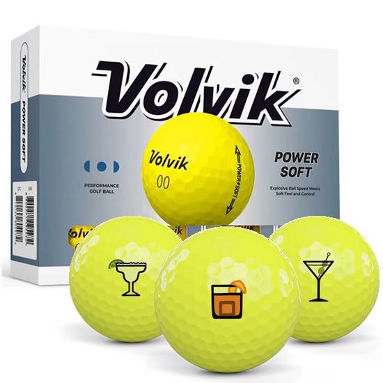 Volvik Power Soft Yellow Drinks Pack 1 Icon Golf Balls - 2026 Model