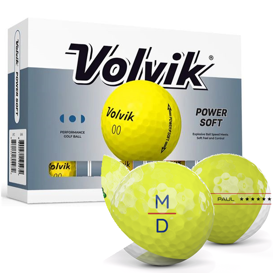 Volvik Power Soft Yellow Monogram Golf Balls - 2026 Model