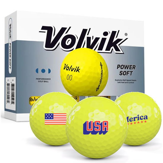 Volvik Power Soft Yellow USA Pack 1 Icon Golf Balls - 2026 Model