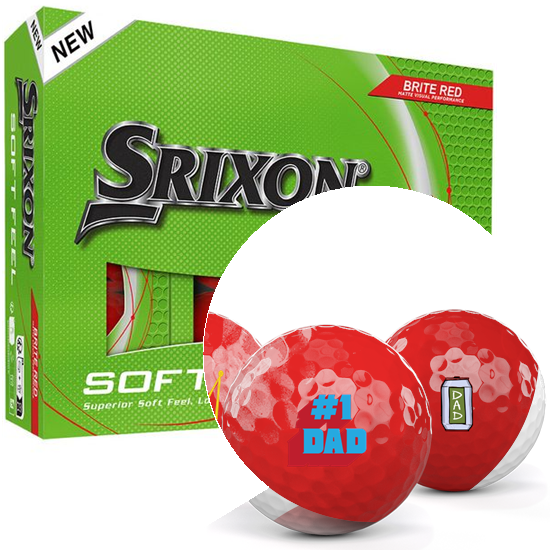 Srixon Soft Feel 14 Brite Red Dad Pack 1 Icon Golf Balls