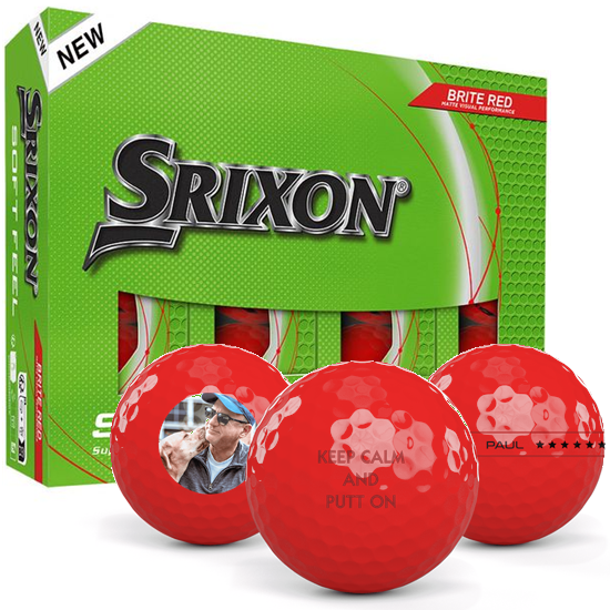 Srixon Soft Feel 14 Brite Red Personalized Golf Balls
