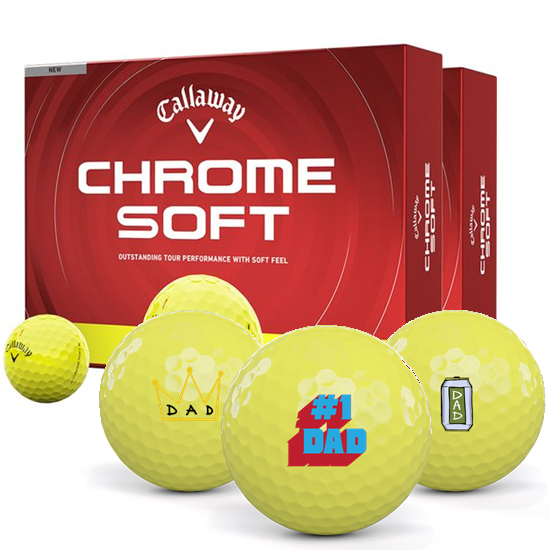 Callaway Golf Chrome Soft Yellow Dad Pack 1 Icon Golf Balls - Double Dozen