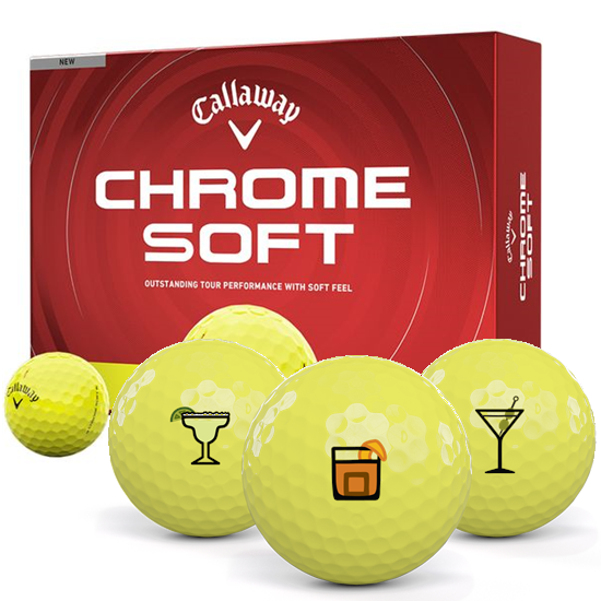 Callaway Golf Chrome Soft Yellow Drinks Pack 1 Icon Golf Balls - 2026 Model