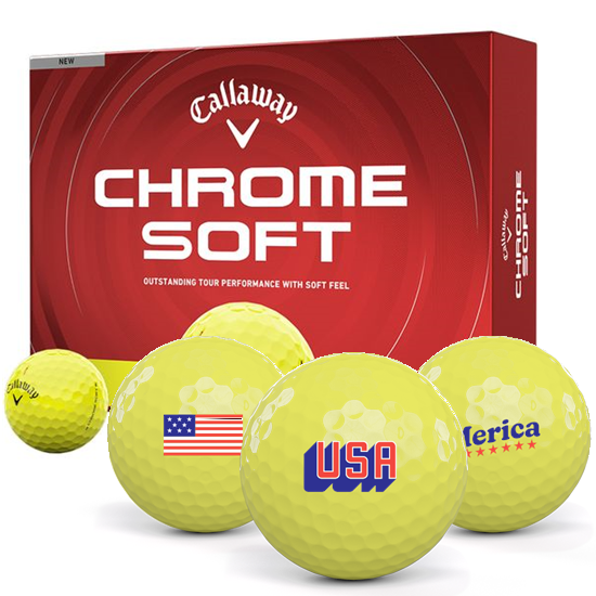 Callaway Golf Chrome Soft Yellow USA Pack 1 Icon Golf Balls - 2026 Model