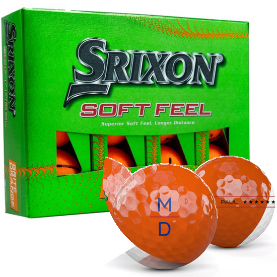 Srixon Soft Feel 13 Brite Orange Monogram Golf Balls