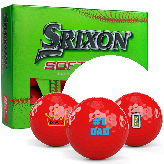 Srixon Soft Feel 13 Brite Red Dad Pack 1 Icon Golf Balls