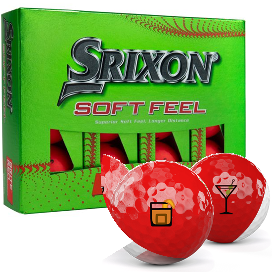 Srixon Soft Feel 13 Brite Red Drinks Pack 1 Icon Golf Balls