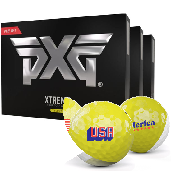 PXG Xtreme Tour Yellow USA Pack 1 Icon Golf Balls - Buy 2 DZ Get 1 DZ Free