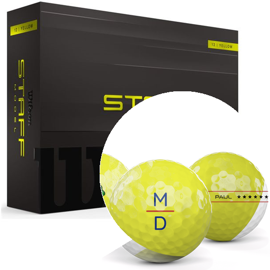 Wilson Staff Model Yellow Monogram Golf Balls