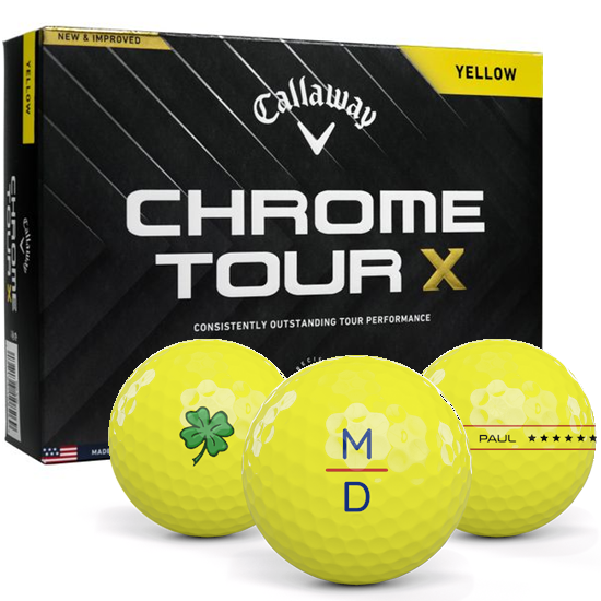 Callaway Golf 2024 Chrome Tour X Yellow Monogram Golf Balls