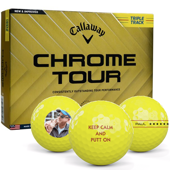 Callaway Golf 2024 Chrome Tour Triple Track Yellow Personalized Golf Balls