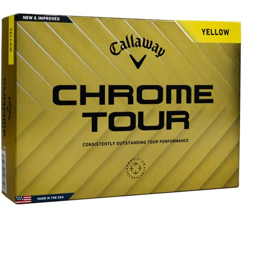 Callaway Golf 2024 Chrome Tour Yellow USA Pack 1 Icon Golf Balls