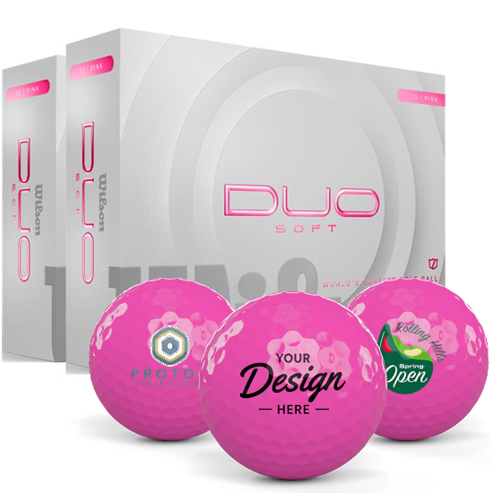 Wilson Duo Soft Pink 12 Dozen Custom Golf Balls - Double Dozen