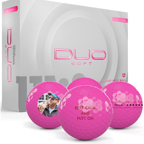 Wilson Duo Soft Pink Personalized Golf Balls